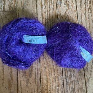 2 Balls Ironstone Herb Garden Mohair Blend Yarn - Color Prple Herb - 233 yds ea